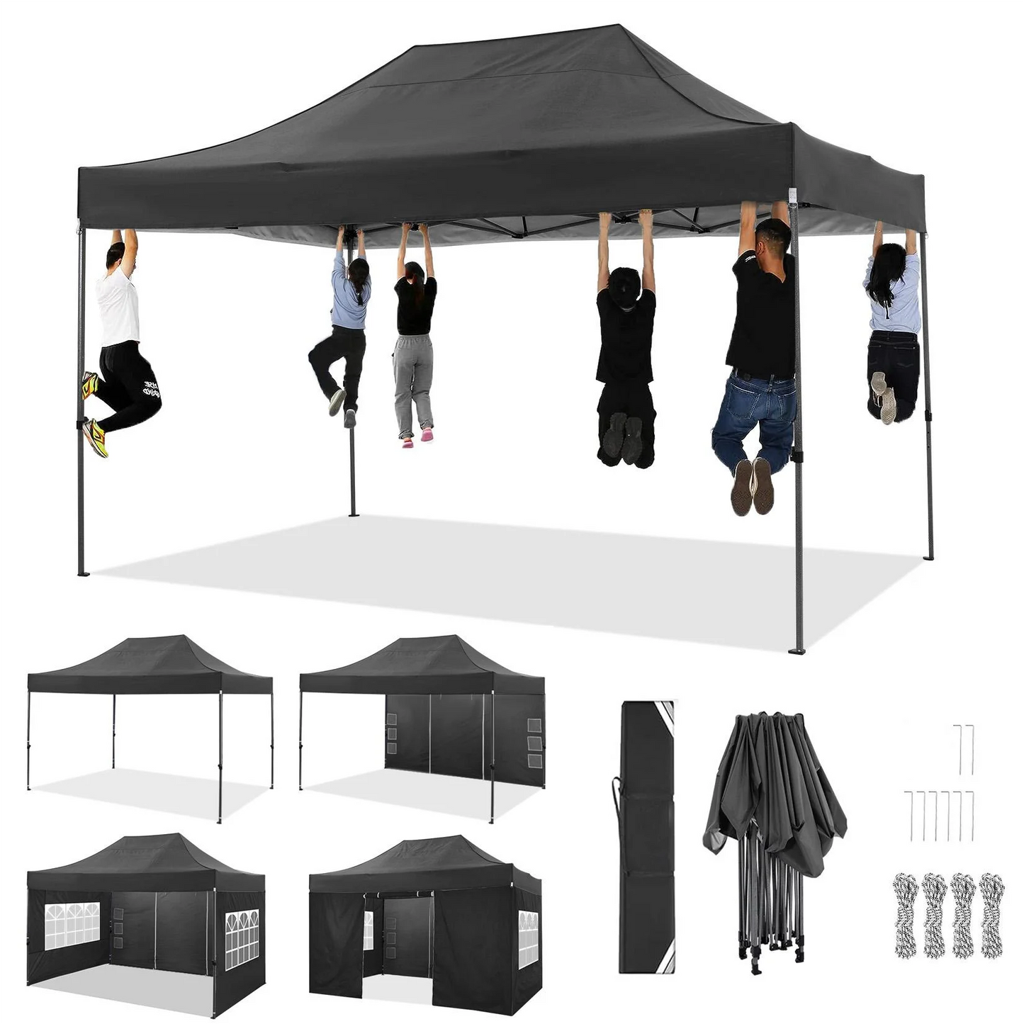 Heavy Duty Canopy Tent With Four Removable Walls Waterproof Shelter