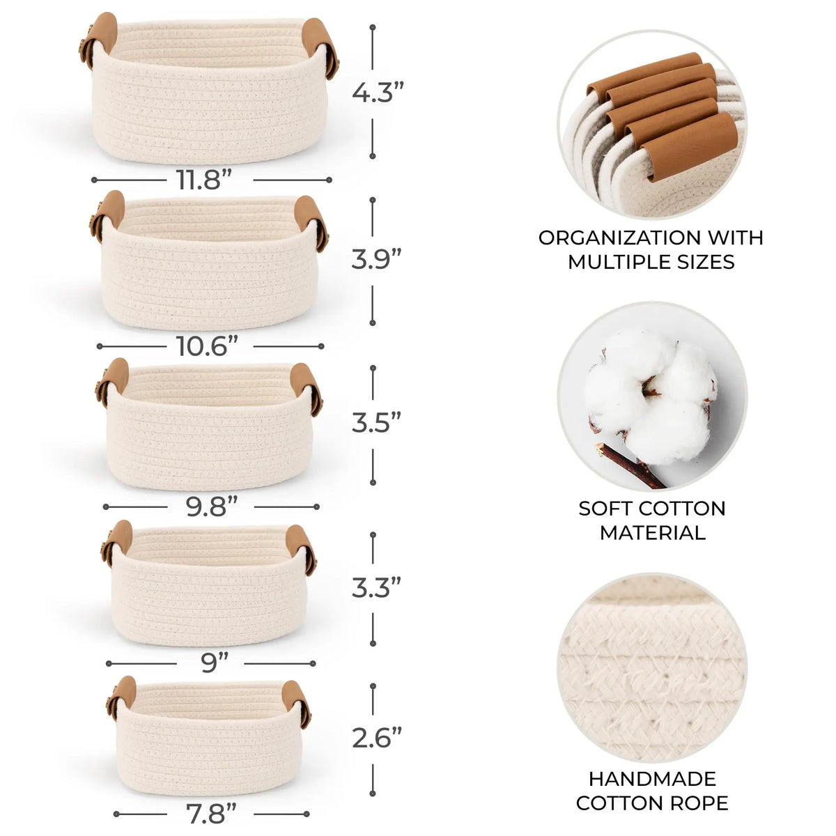 Reusable Wooden Storage Baskets For Shelves And Home Organization