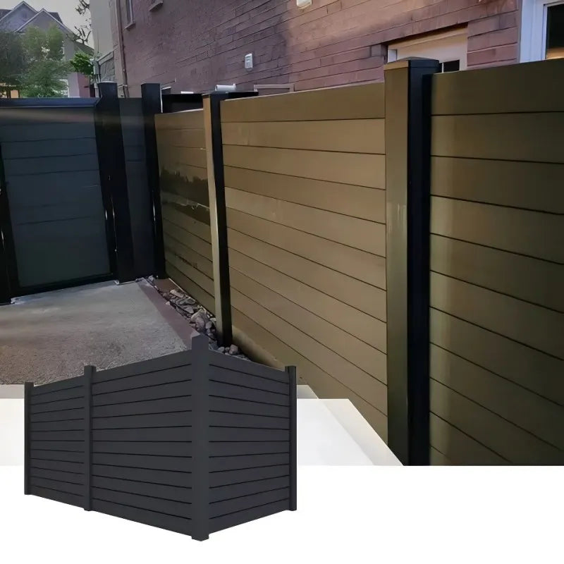 Modern Aluminum Fence Slat Panel Privacy Barrier For Outdoor Yards