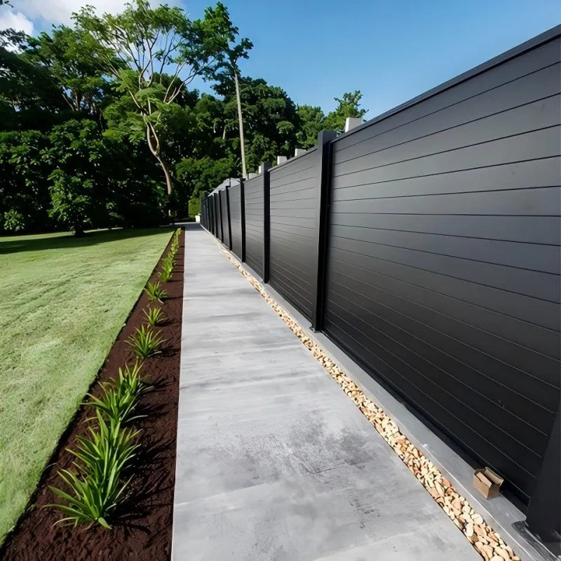 Modern Aluminum Fence Slat Panel Privacy Barrier For Outdoor Yards