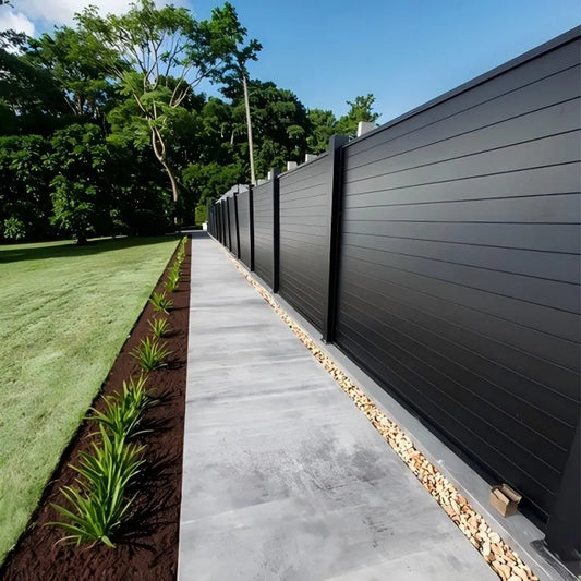 Modern Aluminum Fence Slat Panel Privacy Barrier For Outdoor Yards