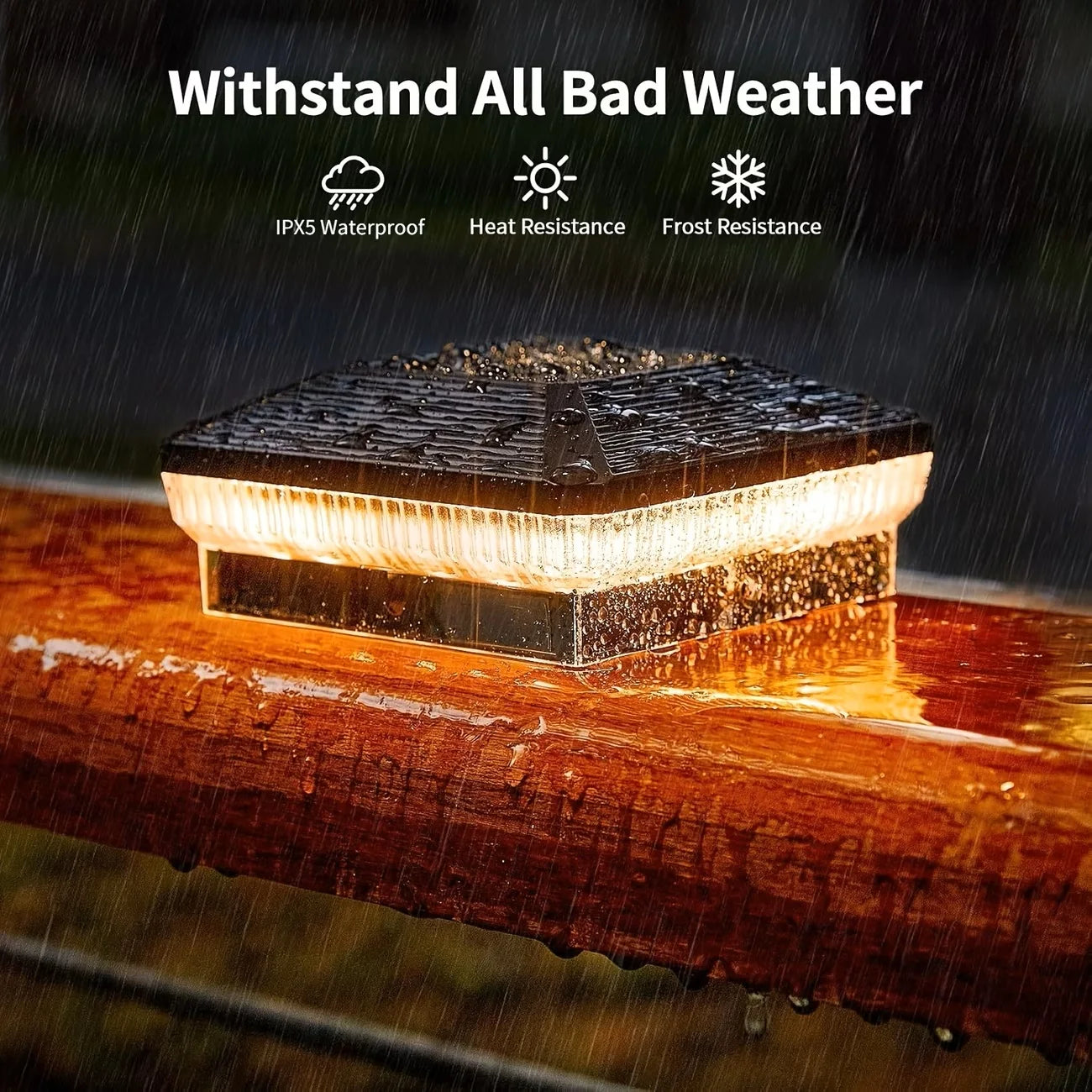 Solar Post Lights Outdoor Automatic Motion Sensor Garden Fence
