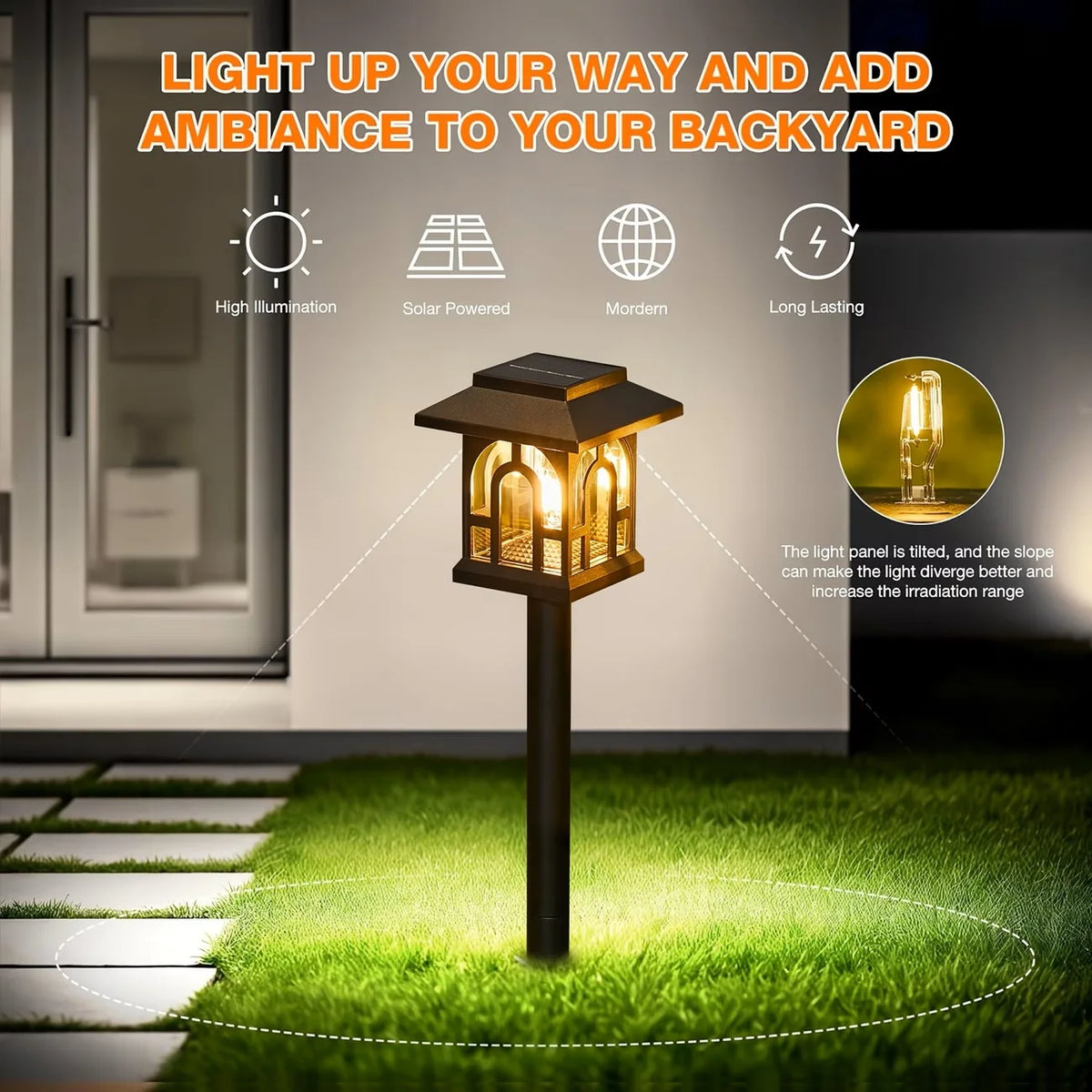 Solar Pathway Lights Outdoor LED Lamp Pack 10 Waterproof Garden Yard