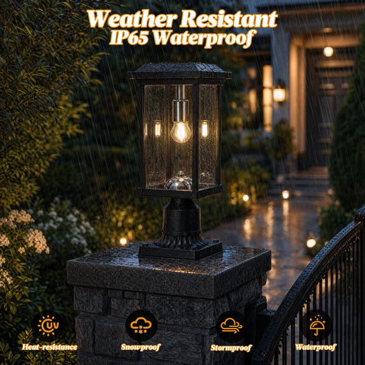 ARLGSITE Solar LED Post Light With Automatic Dusk To Dawn