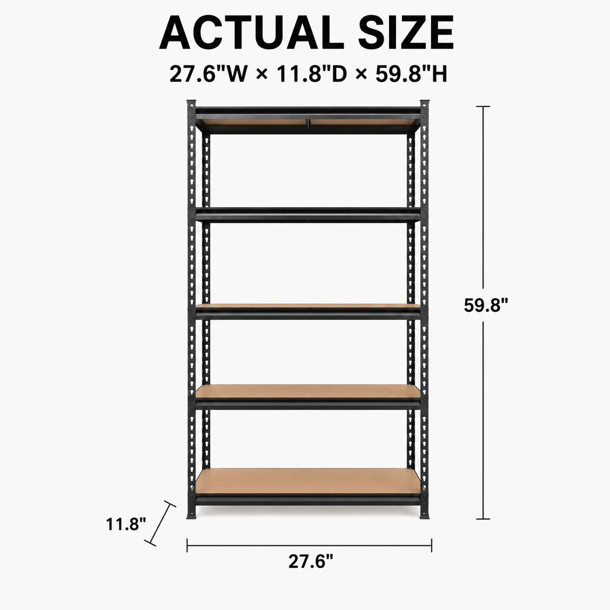 Five Tier Garage Shelving Unit With MDF Shelves Heavy Duty