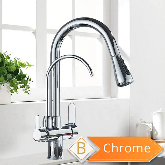 Rozin Purification Pull Out Kitchen Faucet With Water Filter