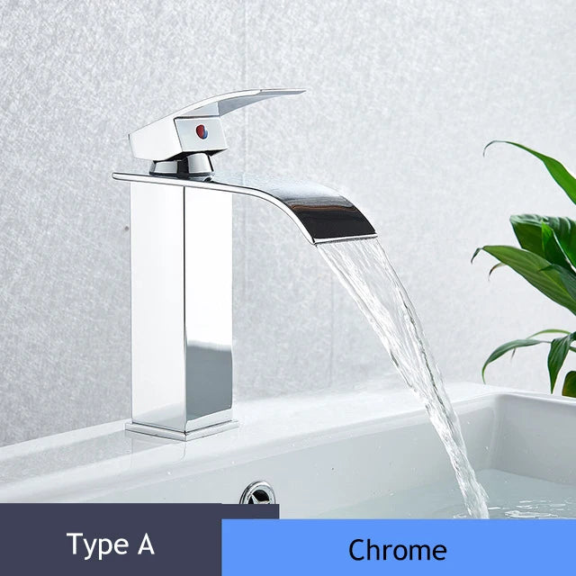 Saeuwtowy Single Handle Waterfall Bathroom Basin Faucet