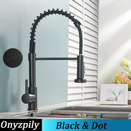 Onyzpily Kitchen Sink Faucet Pull Down Sprayer Single Handle Stainless Steel