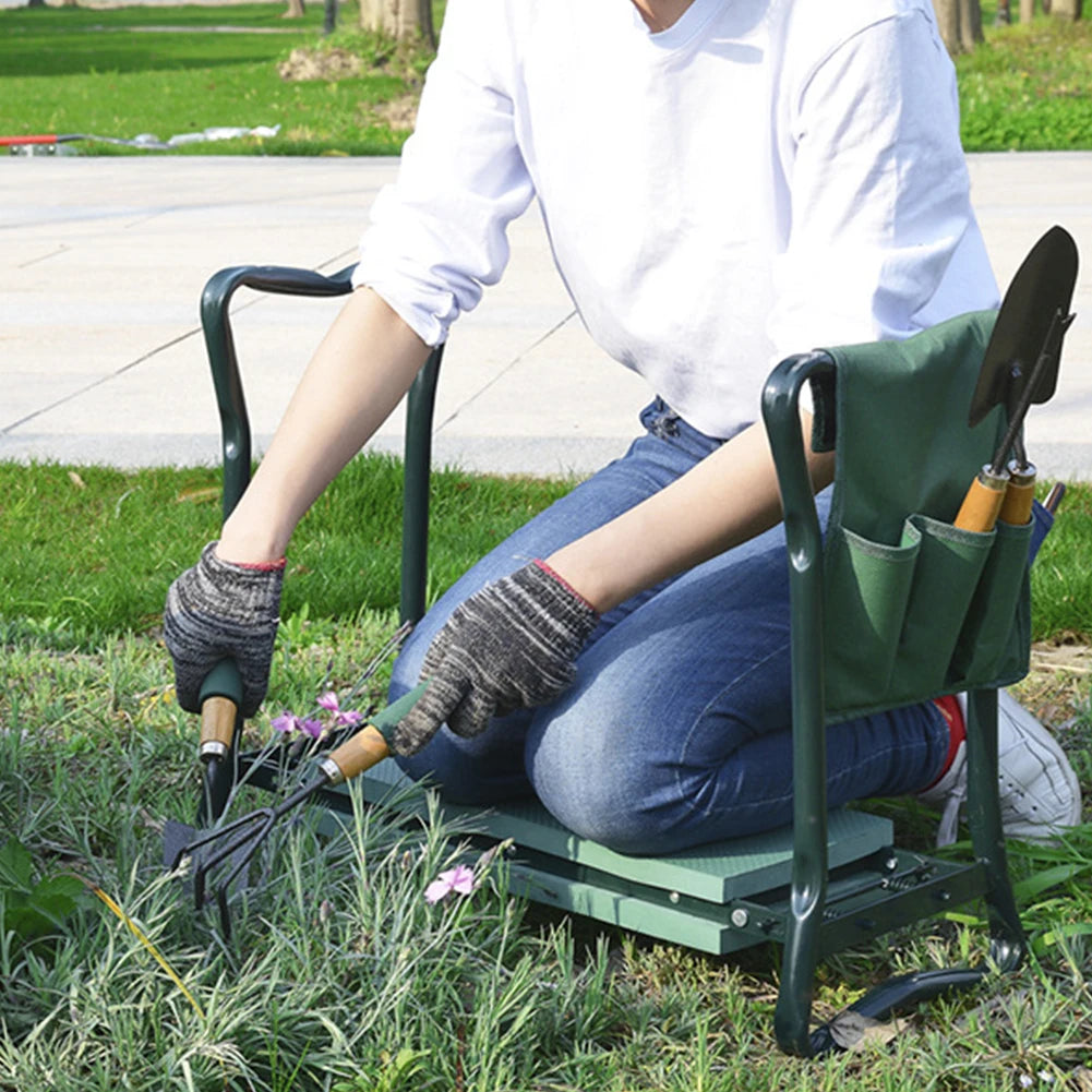 Heavy Duty Folding Knee Stool Garden Seat 150kg Load Portable