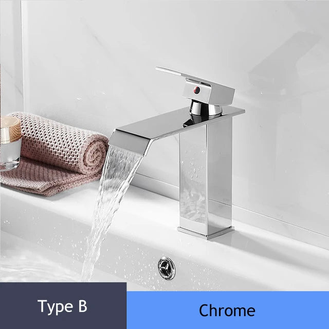 Saeuwtowy Single Handle Waterfall Bathroom Basin Faucet