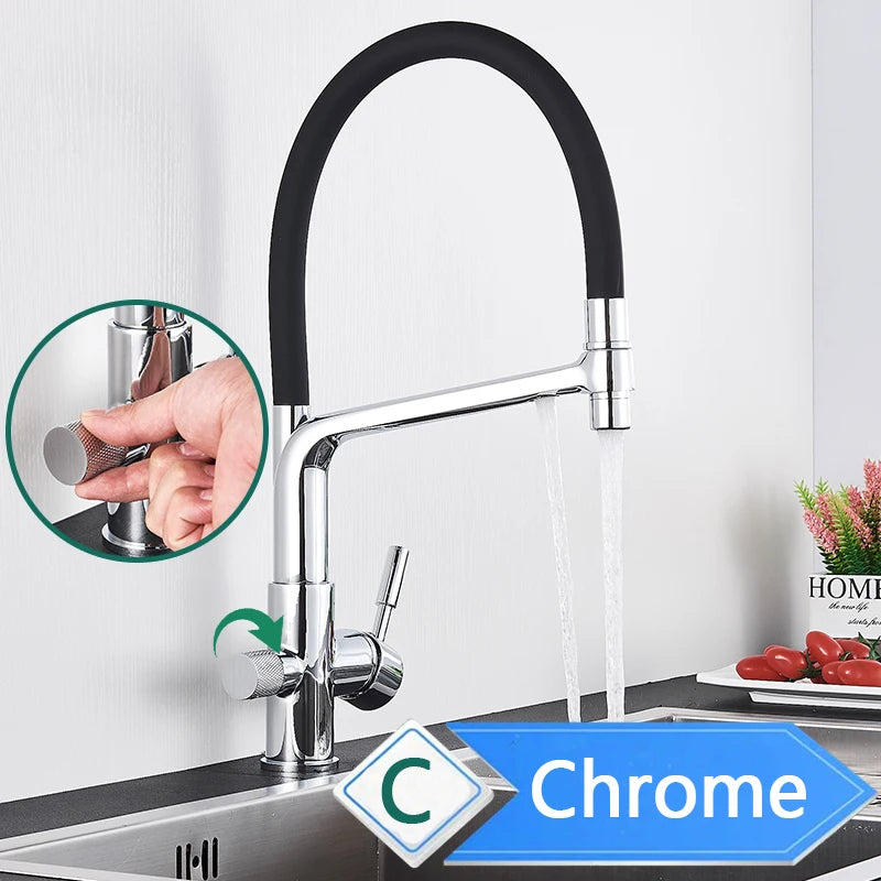 Rozin Purification Pull Out Kitchen Faucet With Water Filter