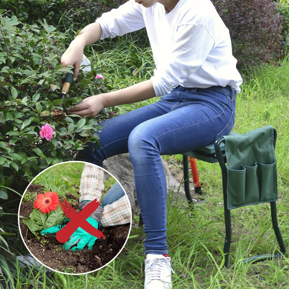 Heavy Duty Garden Kneeler With 150kg Padded Seat Folding Stool