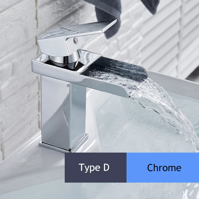 Saeuwtowy Single Handle Waterfall Bathroom Basin Faucet