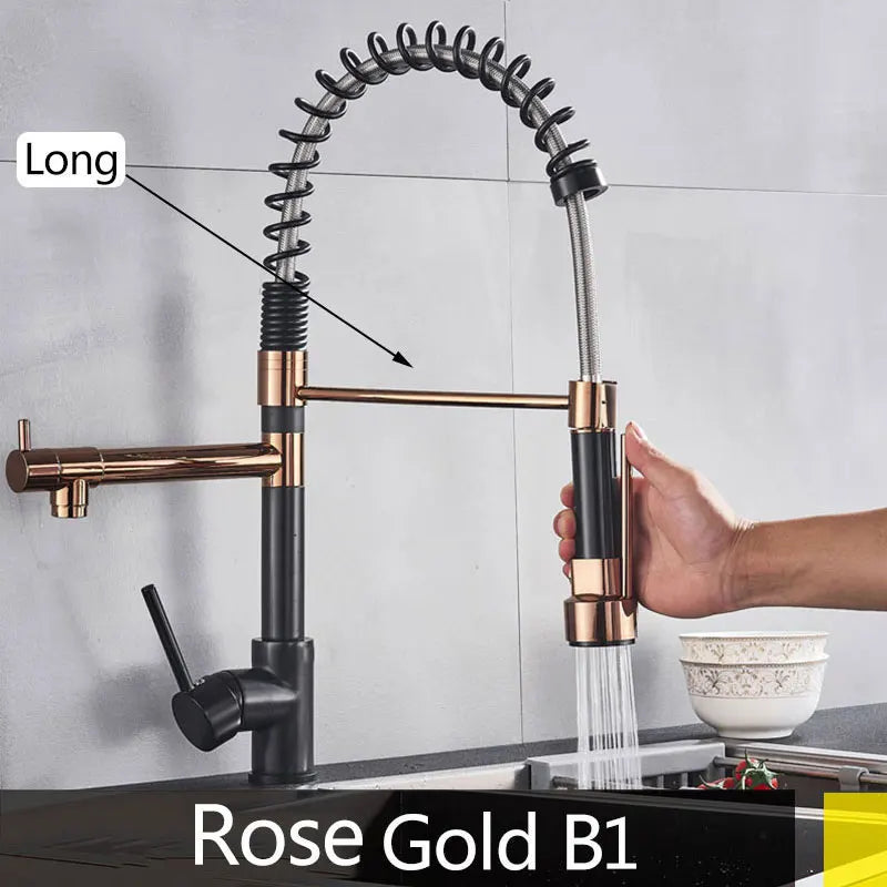 Hownifety Spring Kitchen Faucet with Pull Down Spout