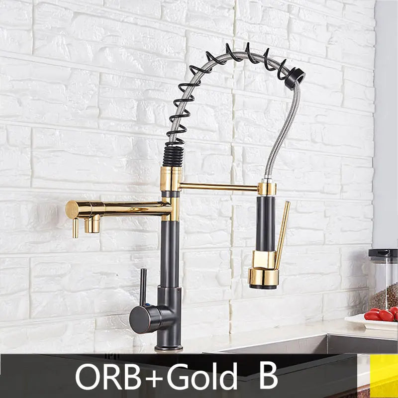 Hownifety Spring Kitchen Faucet with Pull Down Spout