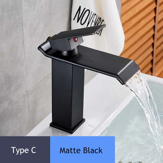 Saeuwtowy Single Handle Waterfall Bathroom Basin Faucet