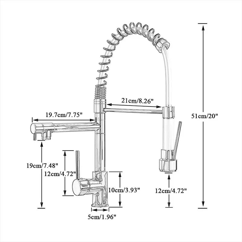 Hownifety Spring Kitchen Faucet with Pull Down Spout