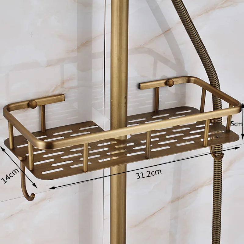 Rozin Adjustable Shower Faucet Set With Dual Handle Mixer Column