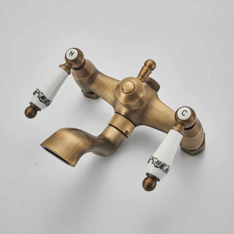 Rozin Adjustable Shower Faucet Set With Dual Handle Mixer Column