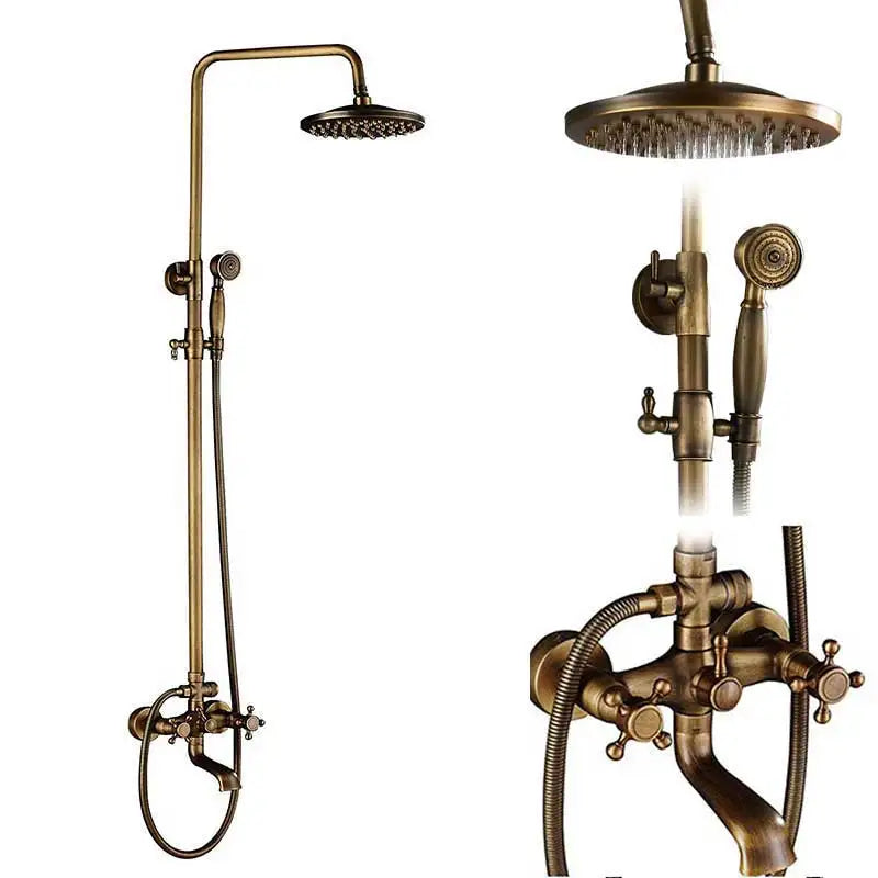 Rozin Adjustable Shower Faucet Set With Dual Handle Mixer Column