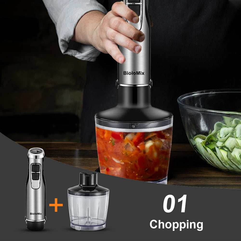 Biolomix 4 In 1 Immersion Hand Blender With Chopper And Smoothie Cup