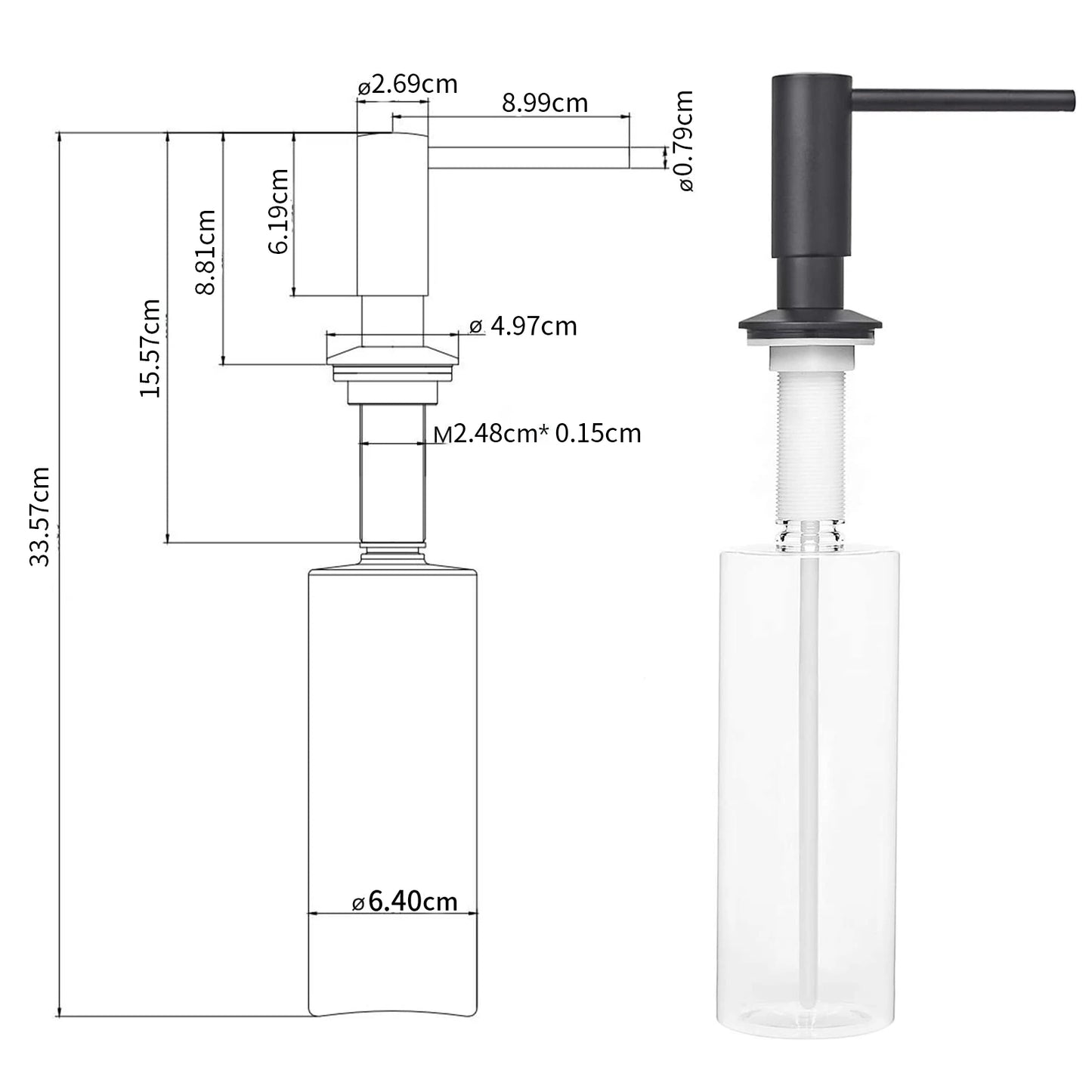 Samodra Brass Pump Liquid Soap Dispenser With PE Bottle