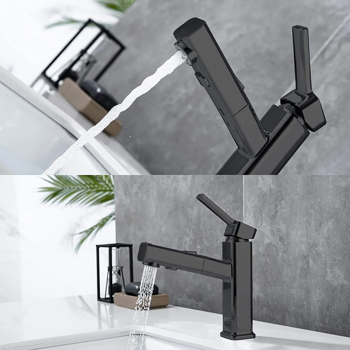DQOK Pull Out Bathroom Basin Faucet Brass Sink Mixer