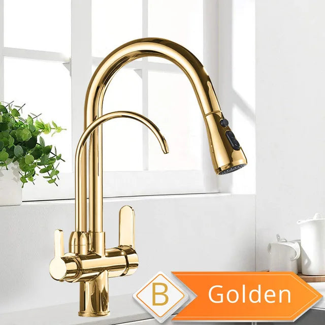 Rozin Purification Pull Out Kitchen Faucet With Water Filter