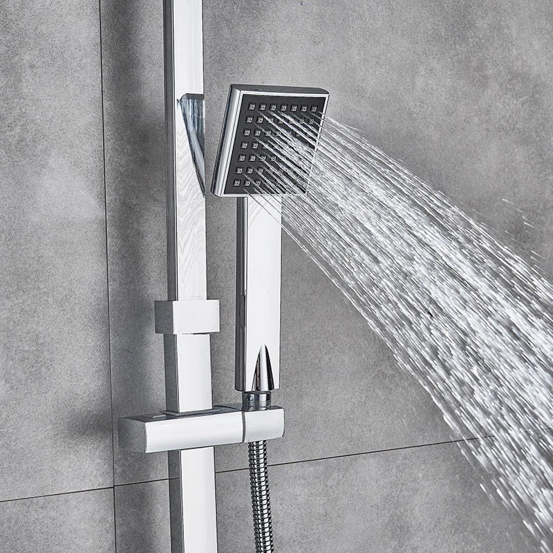 Uythner Wall Mount Rainfall Bath Shower Faucet With Hand Shower
