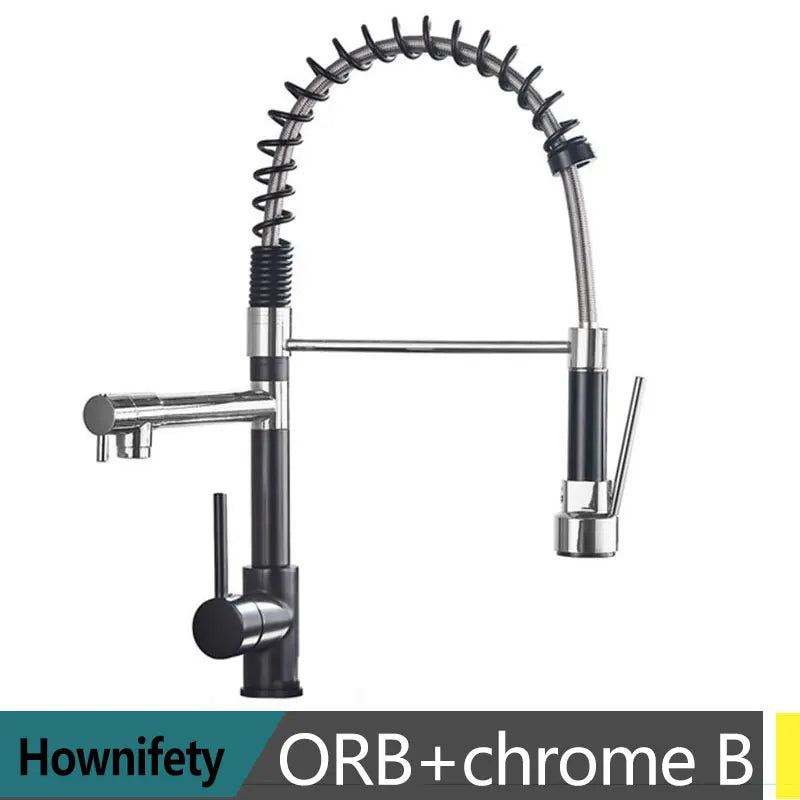 Hownifety Spring Kitchen Faucet with Pull Down Spout