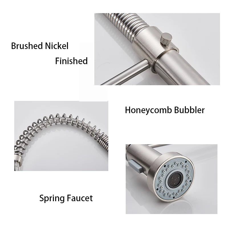 Onyzpily Kitchen Sink Faucet Pull Down Sprayer Single Handle Stainless Steel
