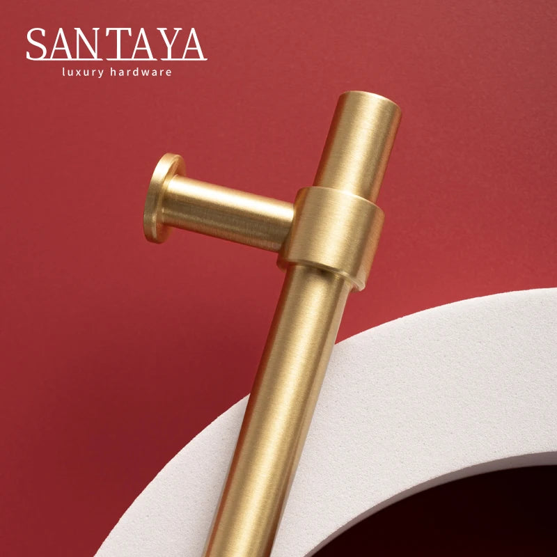 Santaya Modern Solid Brass Cabinet Pull Handle for Furniture