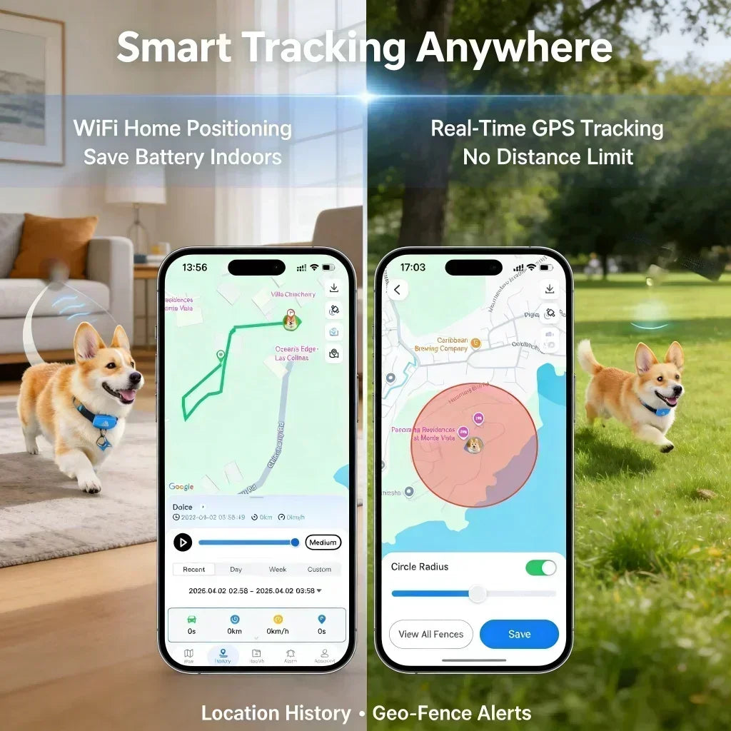 WANWAYTECH GPS Pet Tracker 4G for Pets Real Time Tracking IP67 Waterproof