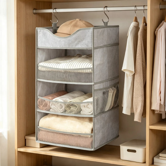 Himiss Three Shelf Hanging Closet Storage Organizer