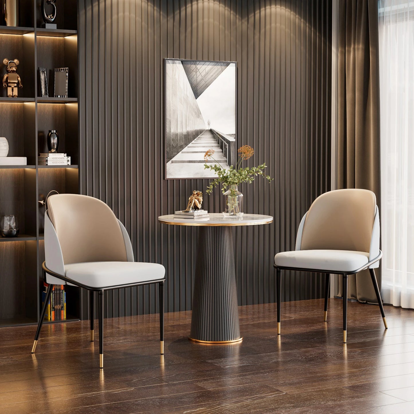 Faux Leather Dining Chairs Set Of 2 Upholstered Kitchen Chairs