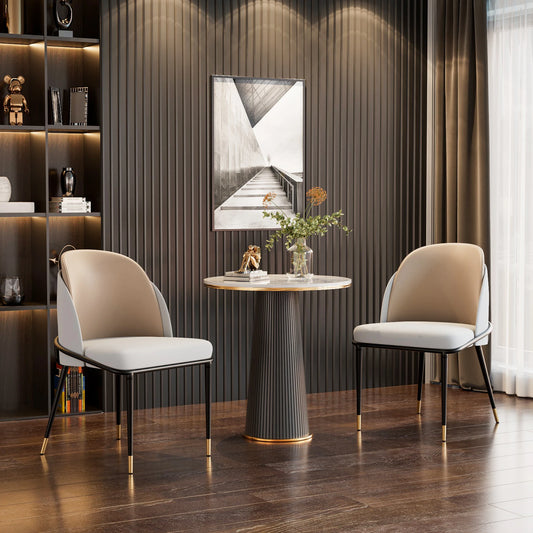 Faux Leather Dining Chairs Set Of 2 Upholstered Kitchen Chairs