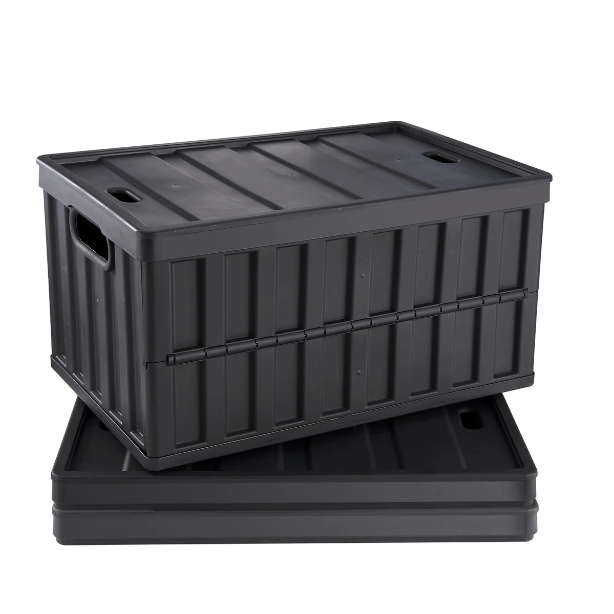 Collapsible Stackable Storage Bins With Lids For Garage Organization