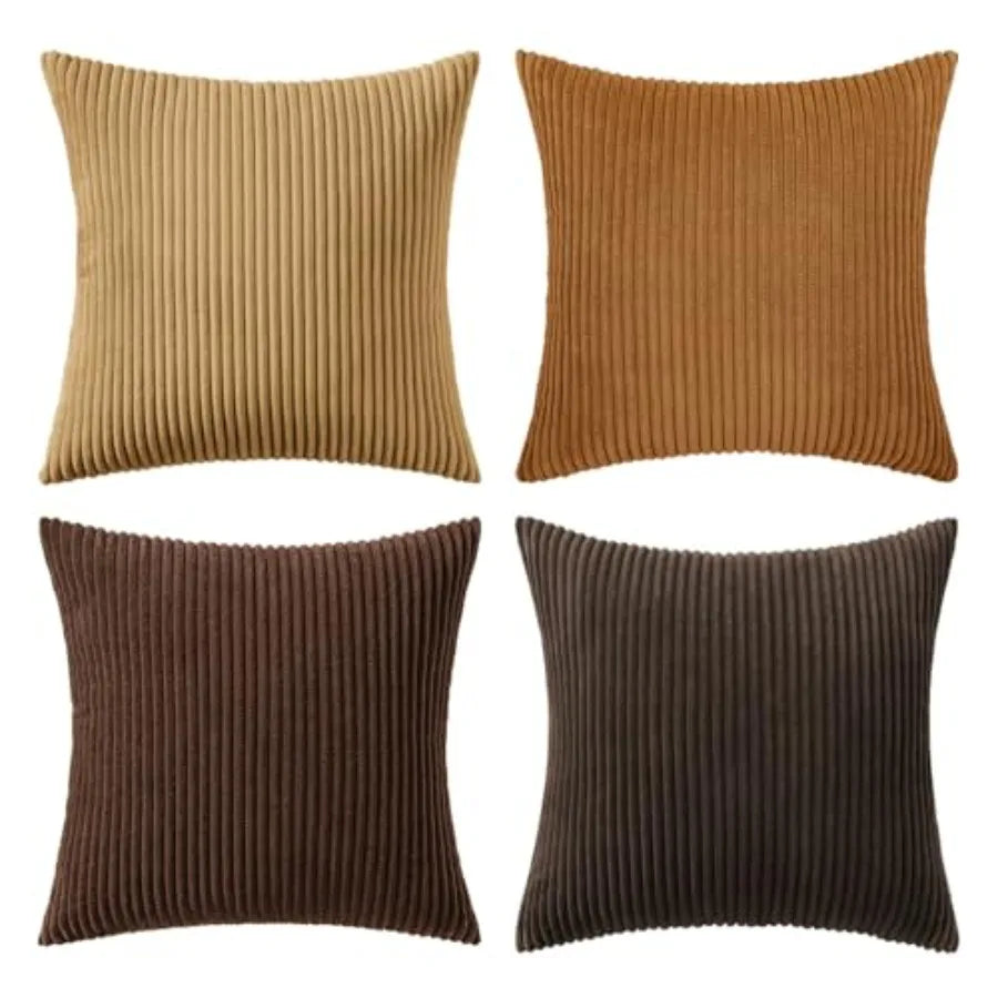 Modern Corduroy Farmhouse Throw Pillow Covers For Couch Decor