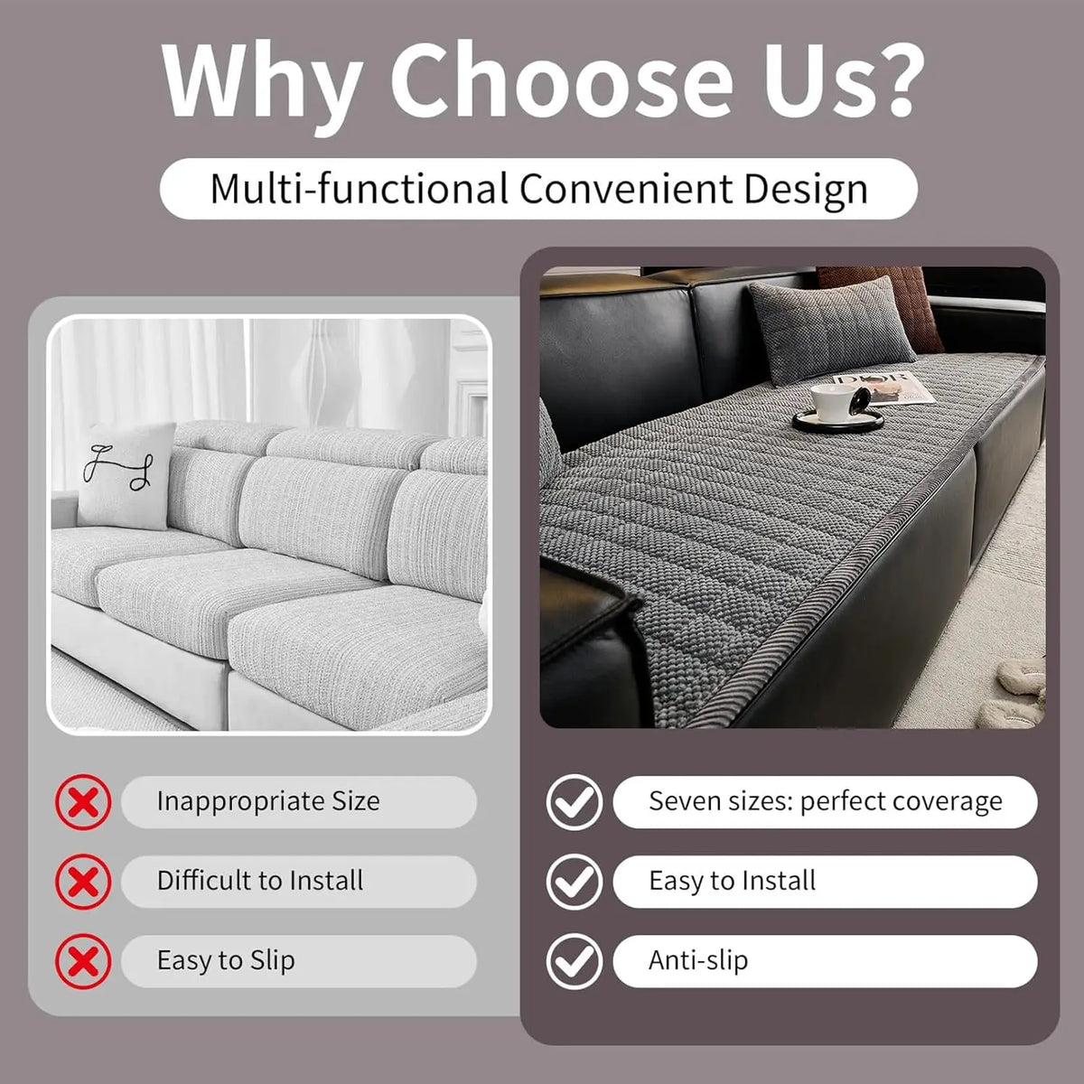 Thickened Corduroy Sofa Cover With Anti Skid Universal Fit
