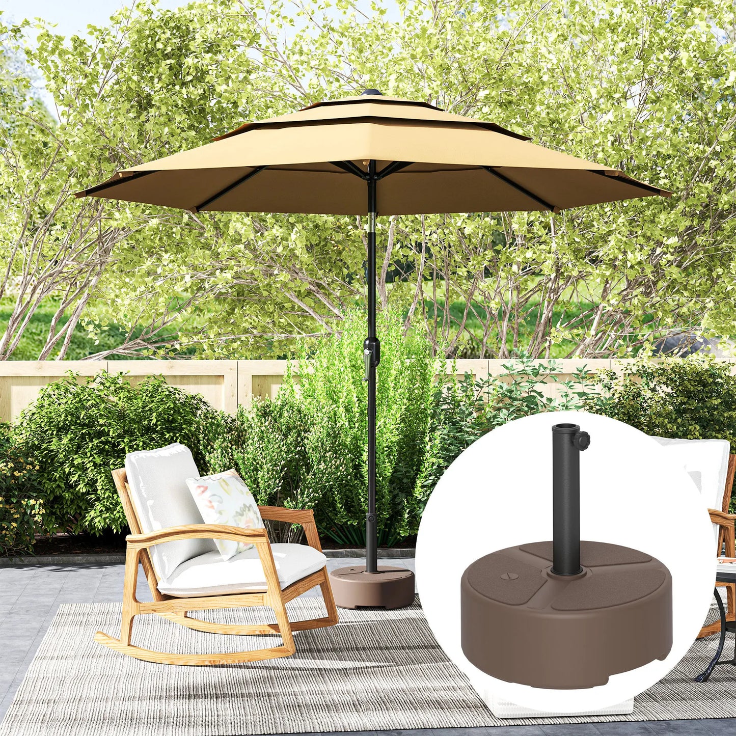 Heavy Duty Outdoor Umbrella Base Water Filled Stand
