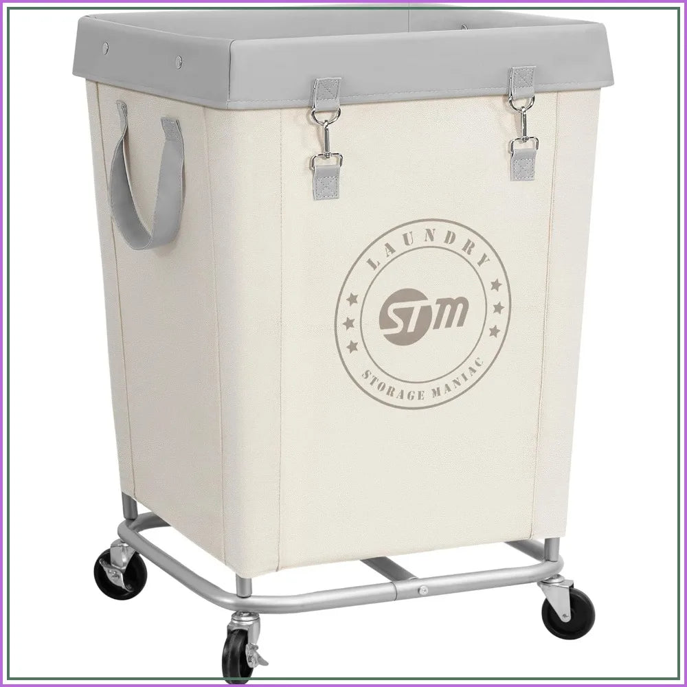 Industrial Laundry Hamper on Heavy Duty Steel Frame with Wheels