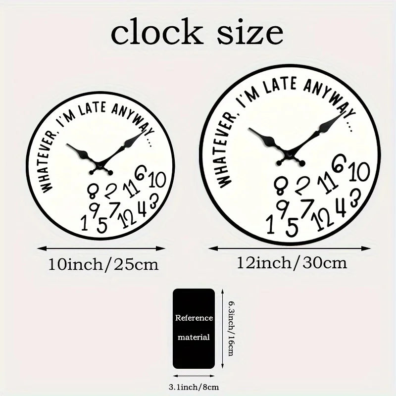 Silent Wooden Wall Clock - Creative & Fun Design, Perfect for Home Decor & Gifts, Battery-Operated (AA Not Included)