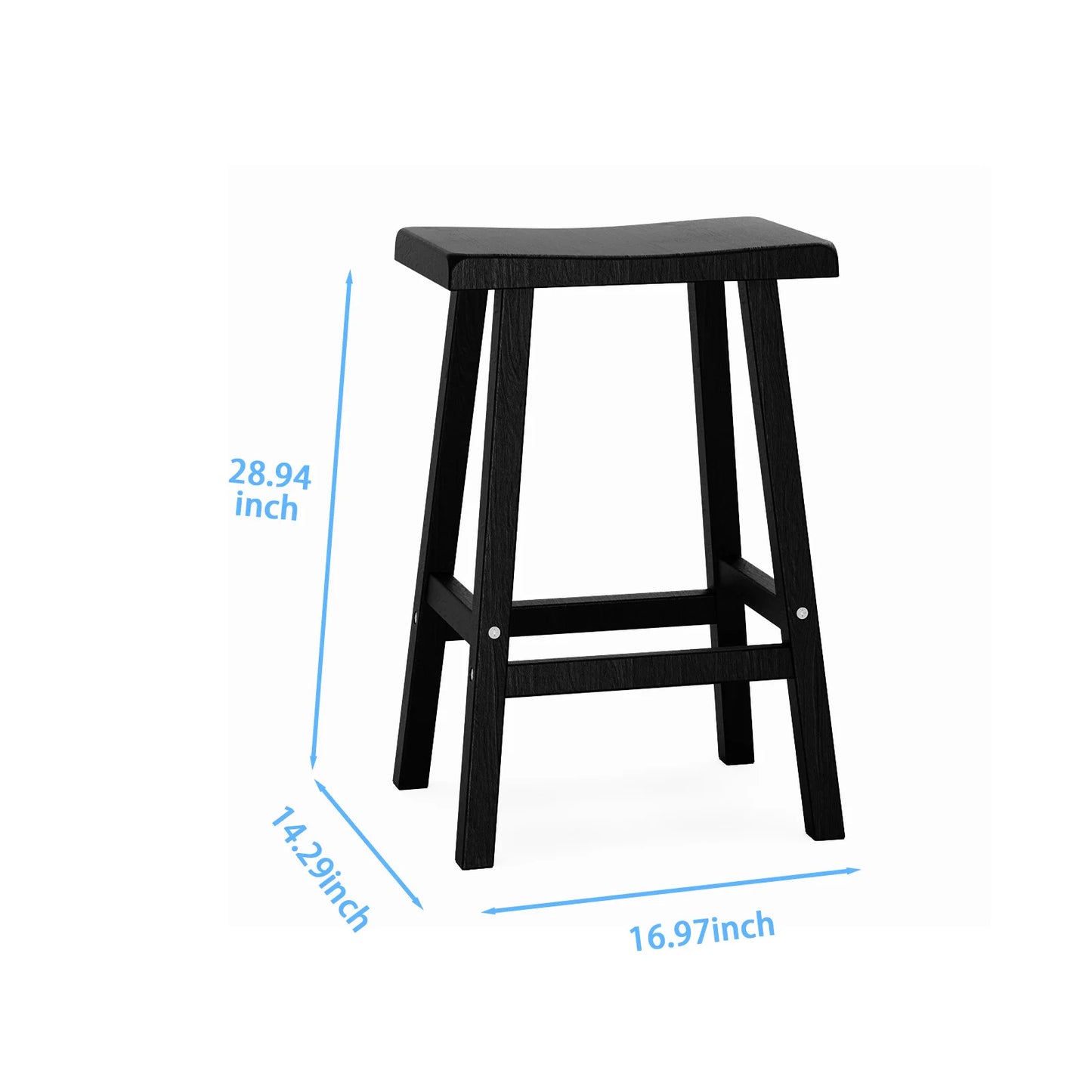 Saddle Bar Stools Set 2 Counter Height Wood Look Resin