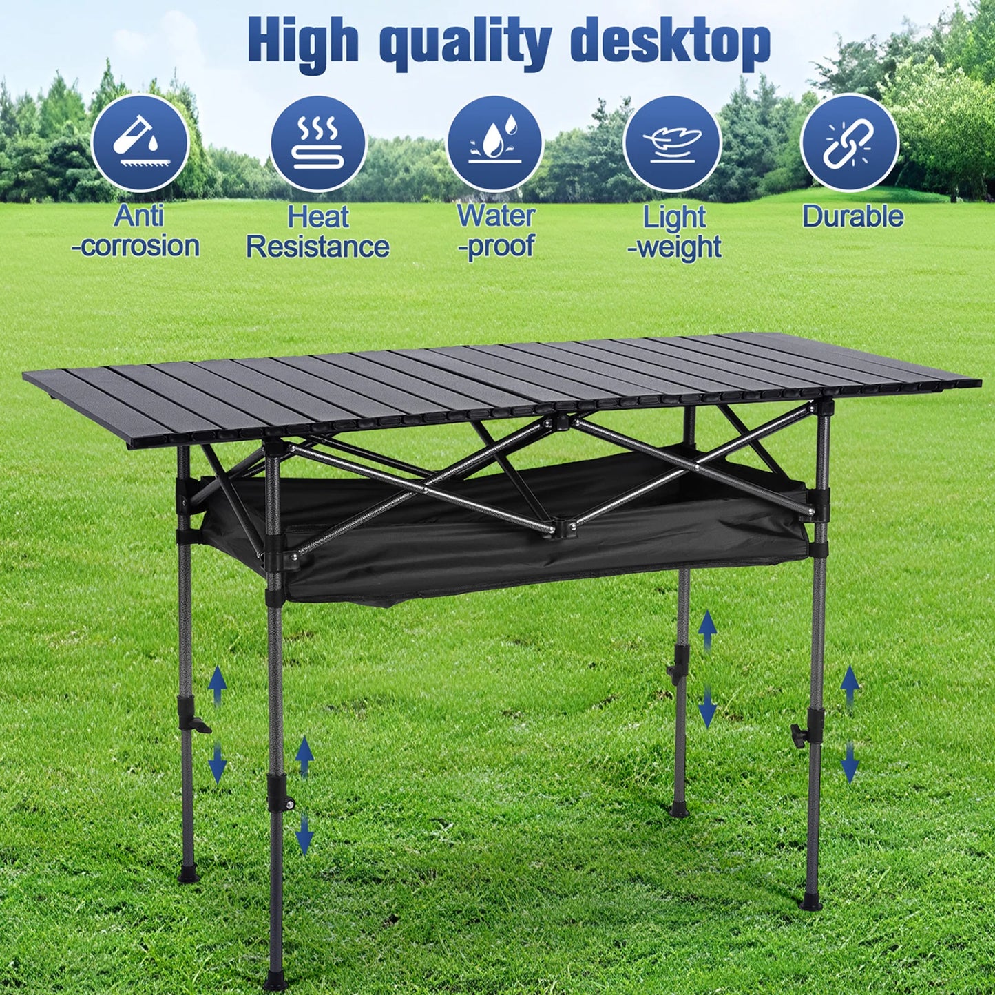 Outdoor Folding Camping Table Ultralight Large Capacity With Carrying Bag