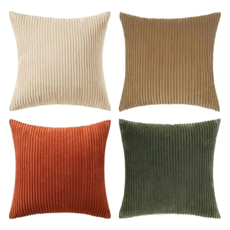 Modern Corduroy Farmhouse Throw Pillow Covers For Couch Decor