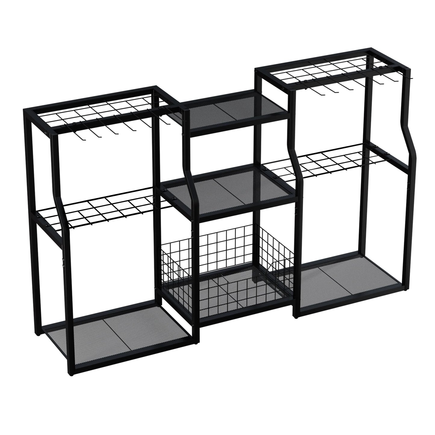 Freestanding Rotatable Garden Tool Rack Metal Storage Organizer