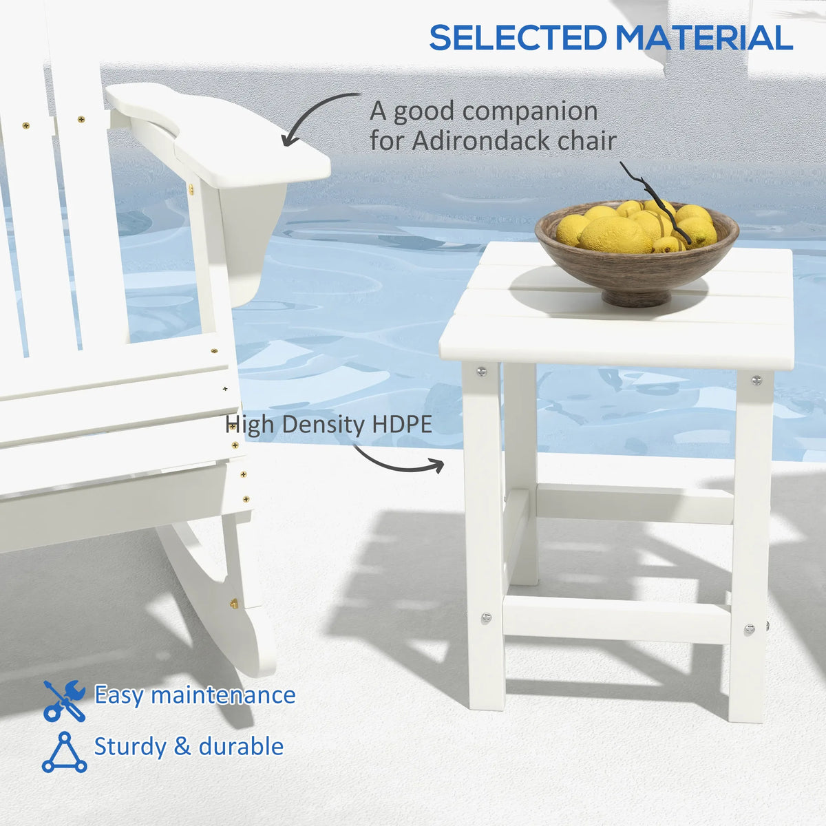 Outsunny Modern Outdoor Patio Side Table For Backyard And Deck