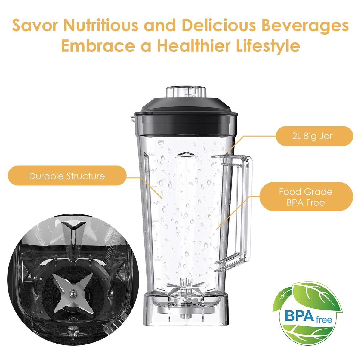Biolomix BPA Free Heavy Duty Blender Food Processor Juicer