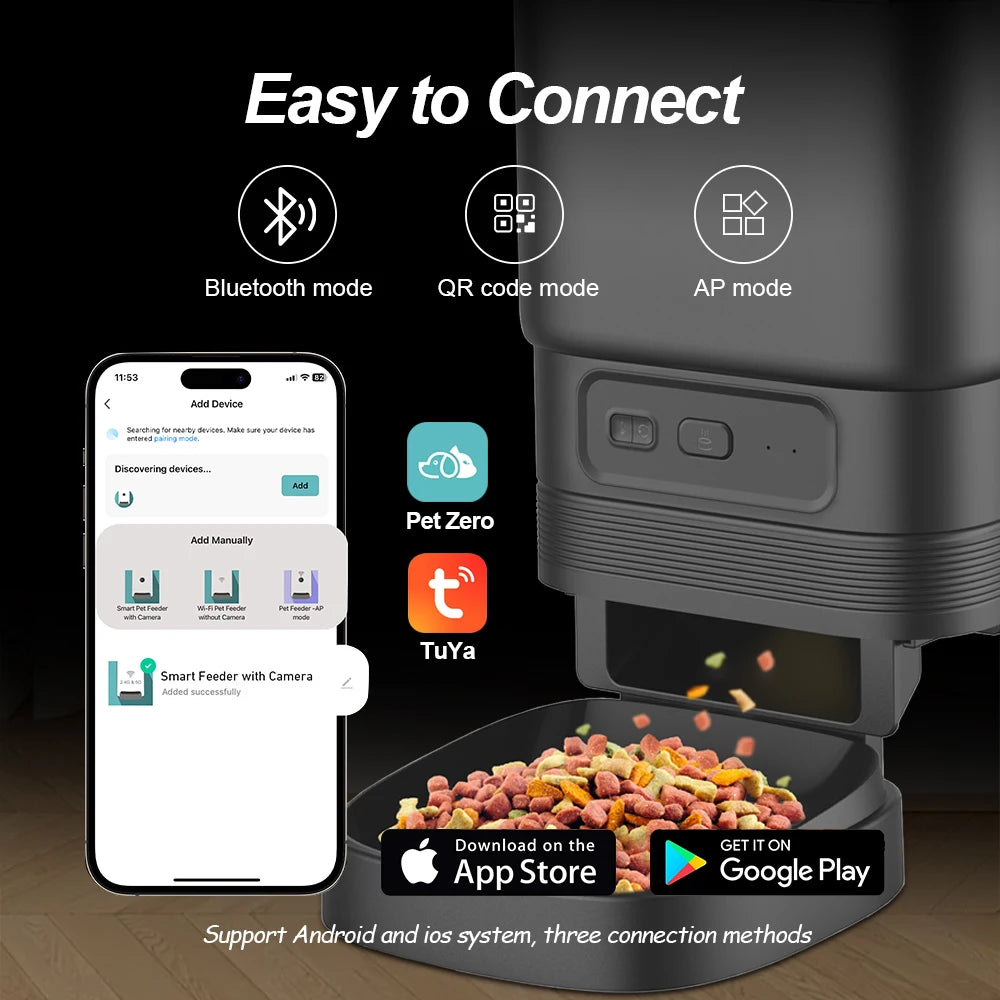 Nityers 4L Automatic Cat Feeder With HD Camera WiFi