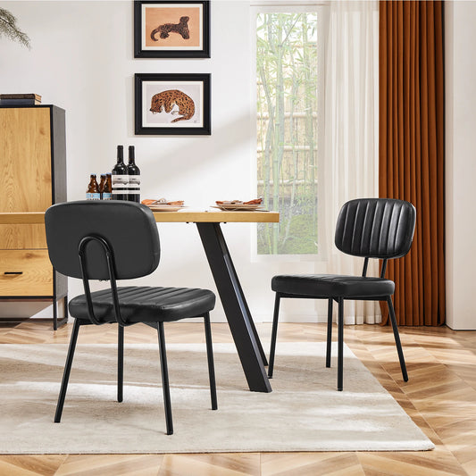 JHK Dining Chairs Set Of 2 Ergonomic Lumbar PU Leather